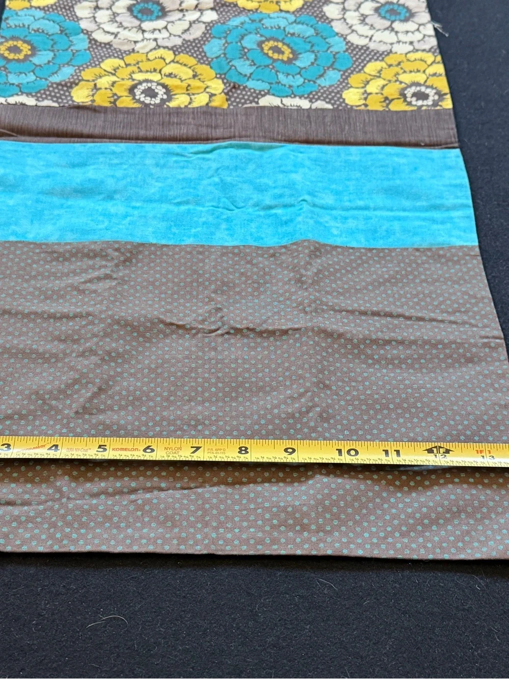 Handmade Floral Stripe Table Runner -  53.5 in by 14 in.